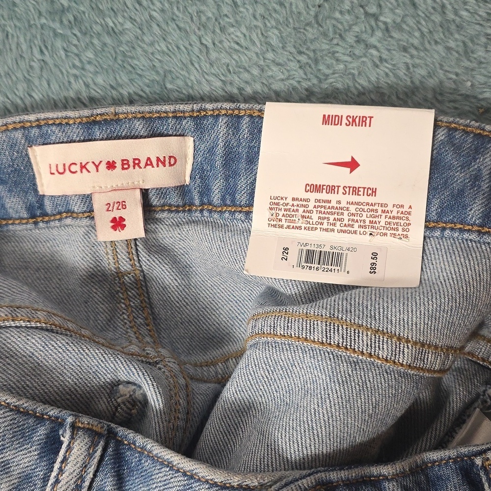 Lucky Brand Light Blue Denim Midi Skirt - Picture 3 of 6
